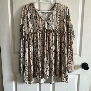 Snake print long sleeve top